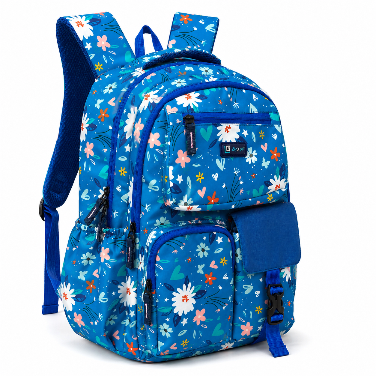 Let’s Go Floral Printed Backpack for Girls | School, College & Travel Bag