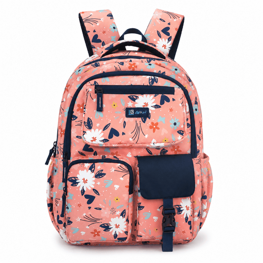 Let’s Go Floral Printed Backpack for Girls | School, College & Travel Bag - Let's Go