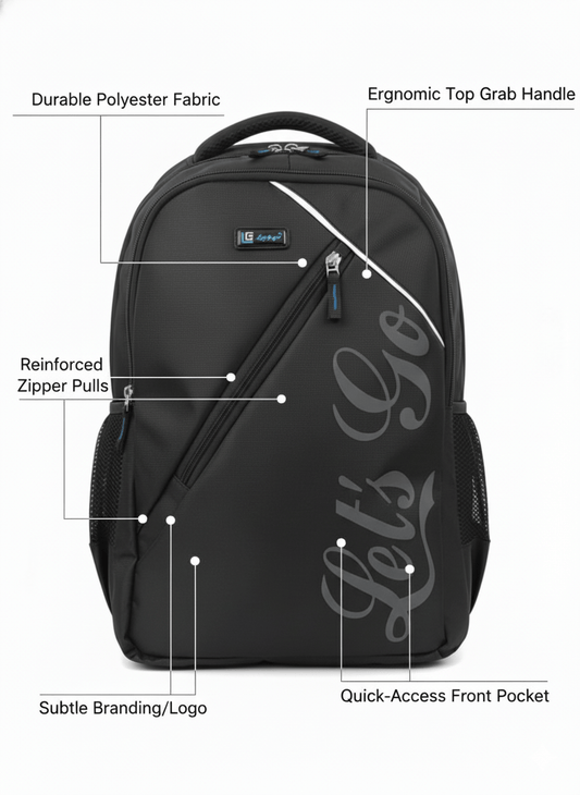 Stylish Travel & Laptop Backpack for Men & Women - Let's Go