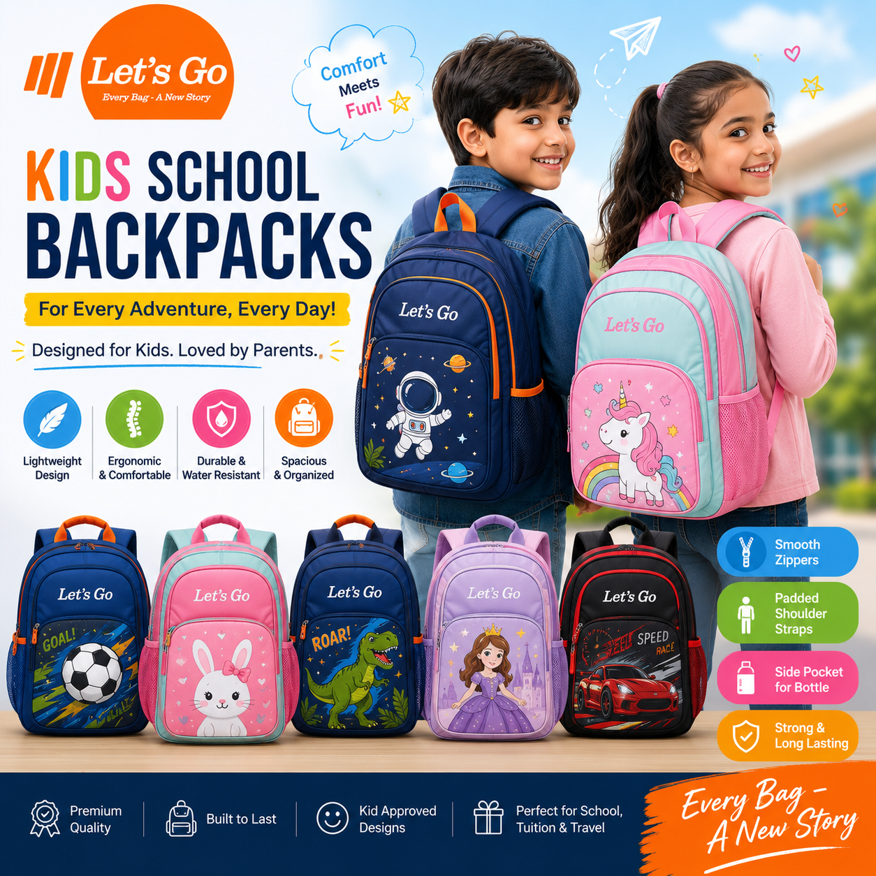 School Backpacks - Let's Go