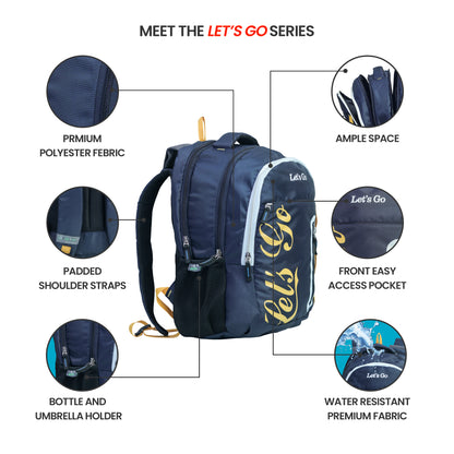 Let’s Go 30L Premium Unisex Travel & Lifestyle Backpack – Lightweight, Water-Resistant, Multi-Compartment Bag