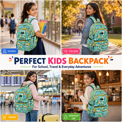 Let’s Go Floral Kids School Backpack for Girls & Boys | Lightweight 18L Backpack for School, Travel & Everyday Use