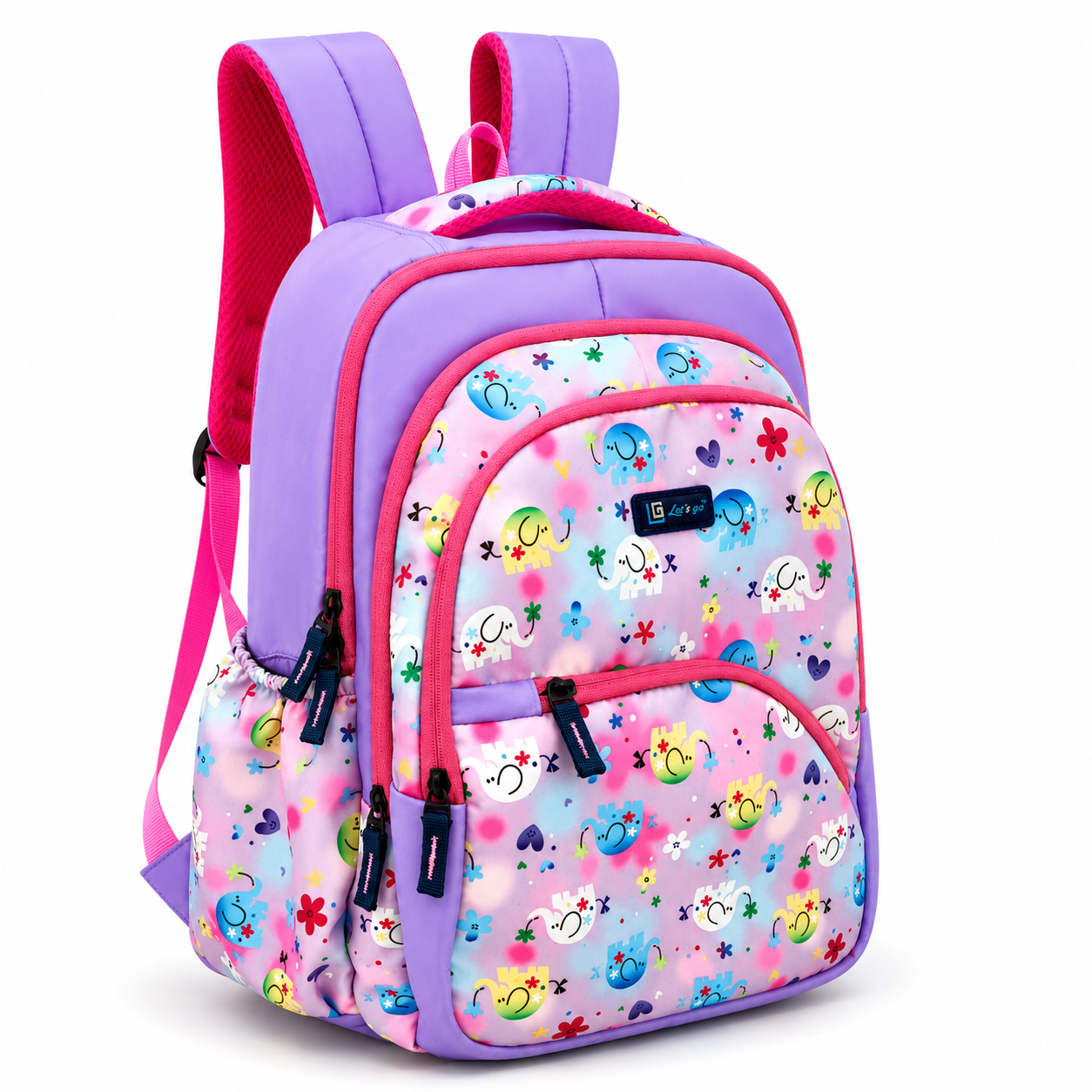 Let’s Go Stylish Printed Backpack for Girls | School, College, Travel & Daily Use Lightweight Backpack
