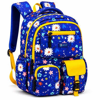 Let’s Go Floral Printed Backpack for Girls | School, College & Travel Bag