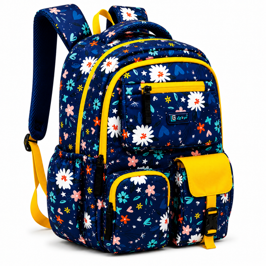 Let’s Go Floral Printed Backpack for Girls | School, College & Travel Bag