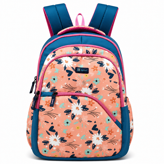 Let’s Go Stylish Printed Backpack for Girls | School, College, Travel & Daily Use Lightweight Backpack