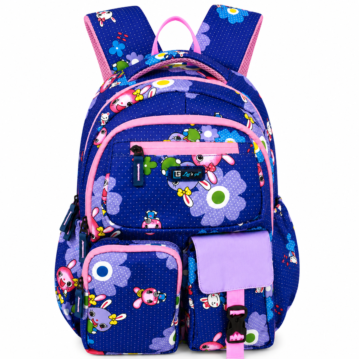 Let’s Go Floral Printed Backpack for Girls | School, College & Travel Bag