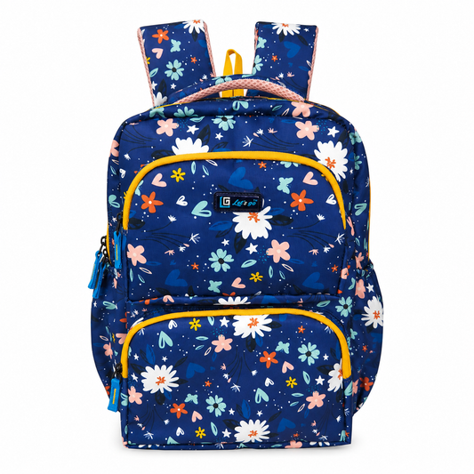Let’s Go Floral Kids School Backpack for Girls & Boys | Lightweight 18L Backpack for School, Travel & Everyday Use