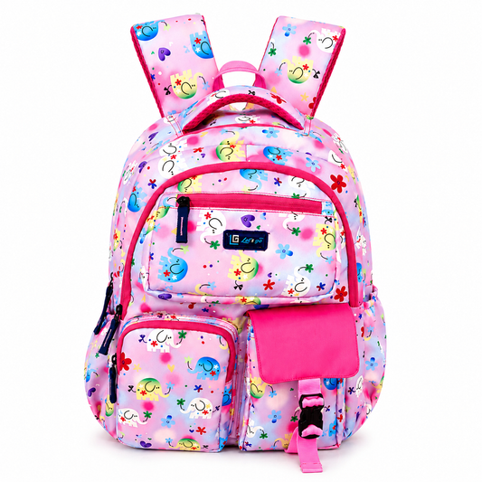 Let’s Go Floral Printed Backpack for Girls | School, College & Travel Bag