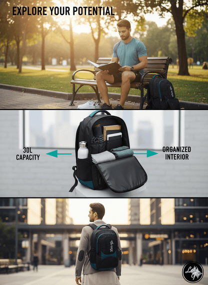 30L Laptop Backpack for Travel, Office & College – 15.6″ Laptop Compartment - Let's Go