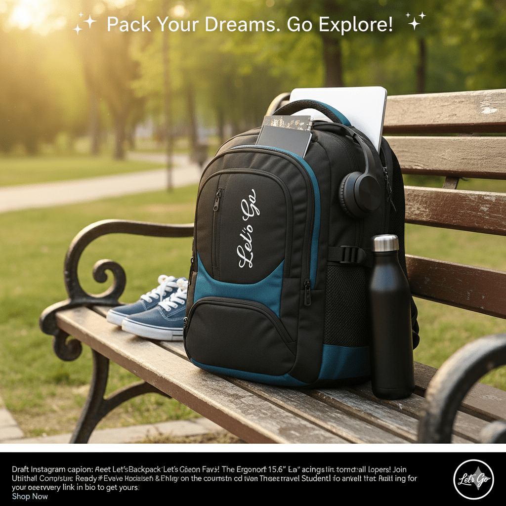 30L Laptop Backpack for Travel, Office & College – 15.6″ Laptop Compartment - Let's Go