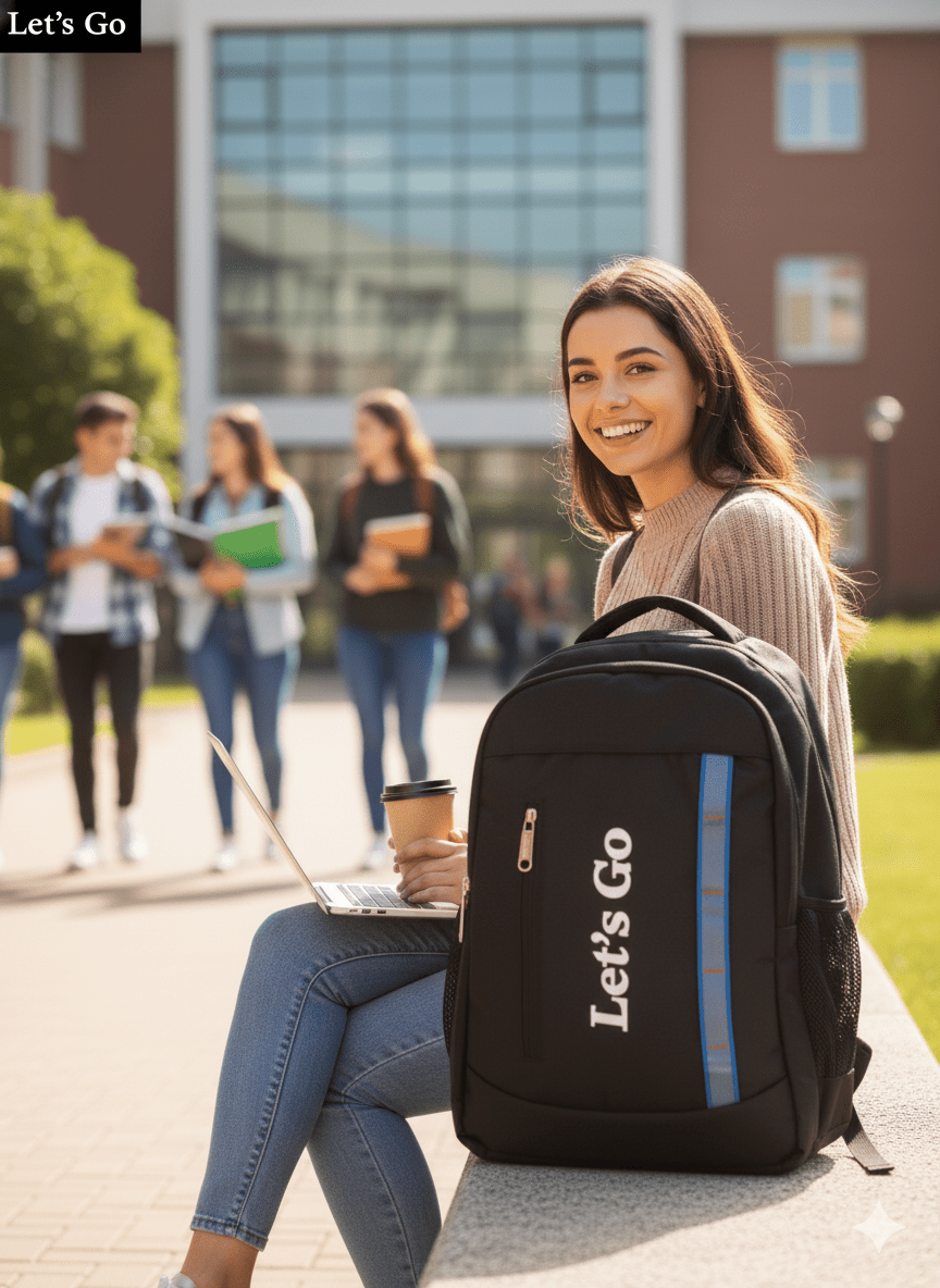 33L Laptop Backpack for Travel, Office & College (Blue/Black) - Let's Go