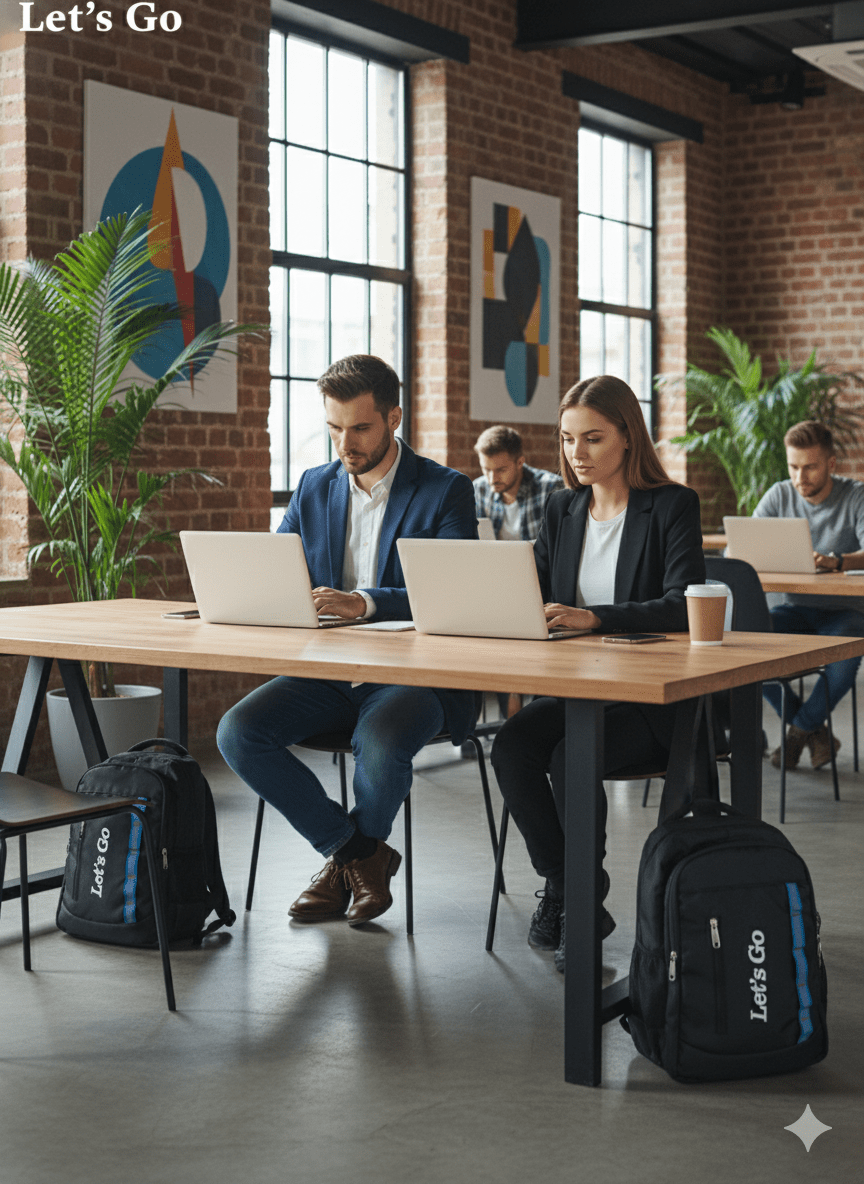 33L Laptop Backpack for Travel, Office & College (Blue/Black) - Let's Go