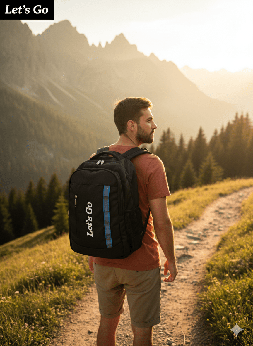 33L Laptop Backpack for Travel, Office & College (Blue/Black) - Let's Go