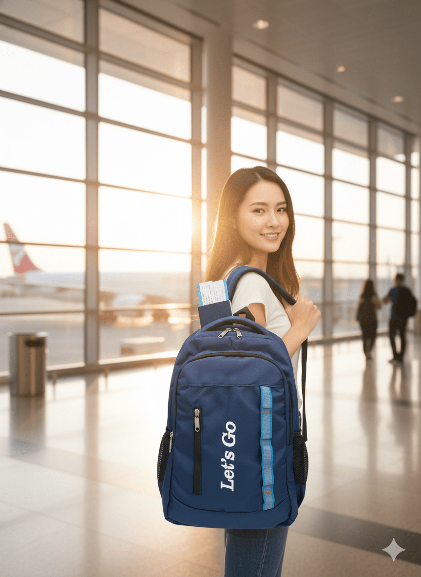 33L Laptop Backpack for Travel, Office & College (Blue/Black) - Let's Go