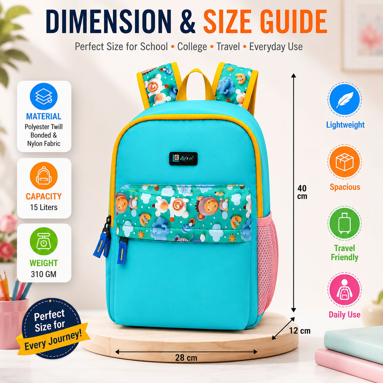 Let’s Go Stylish & Trendy Casual Backpack For Girls – School, College & Travel Bag