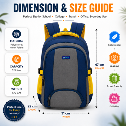 Let’s Go Stylish Laptop Backpack for Men & Women | School, College, Office & Travel Bag | Lightweight Casual Backpack with Spacious Compartments