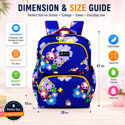 Let’s Go Floral Kids School Backpack for Girls & Boys | Lightweight 18L Backpack for School, Travel & Everyday Use