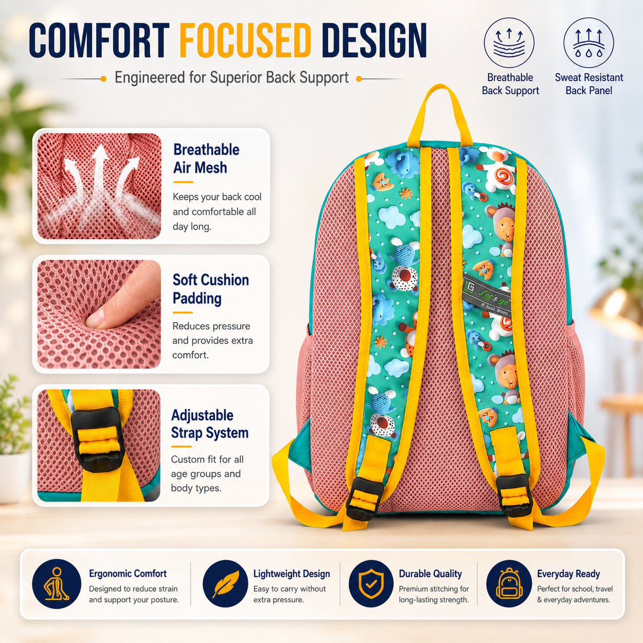 Let’s Go Stylish & Trendy Casual Backpack For Girls – School, College & Travel Bag