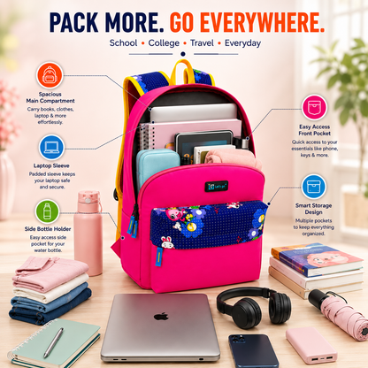 Let’s Go Stylish & Trendy Casual Backpack For Girls – School, College & Travel Bag