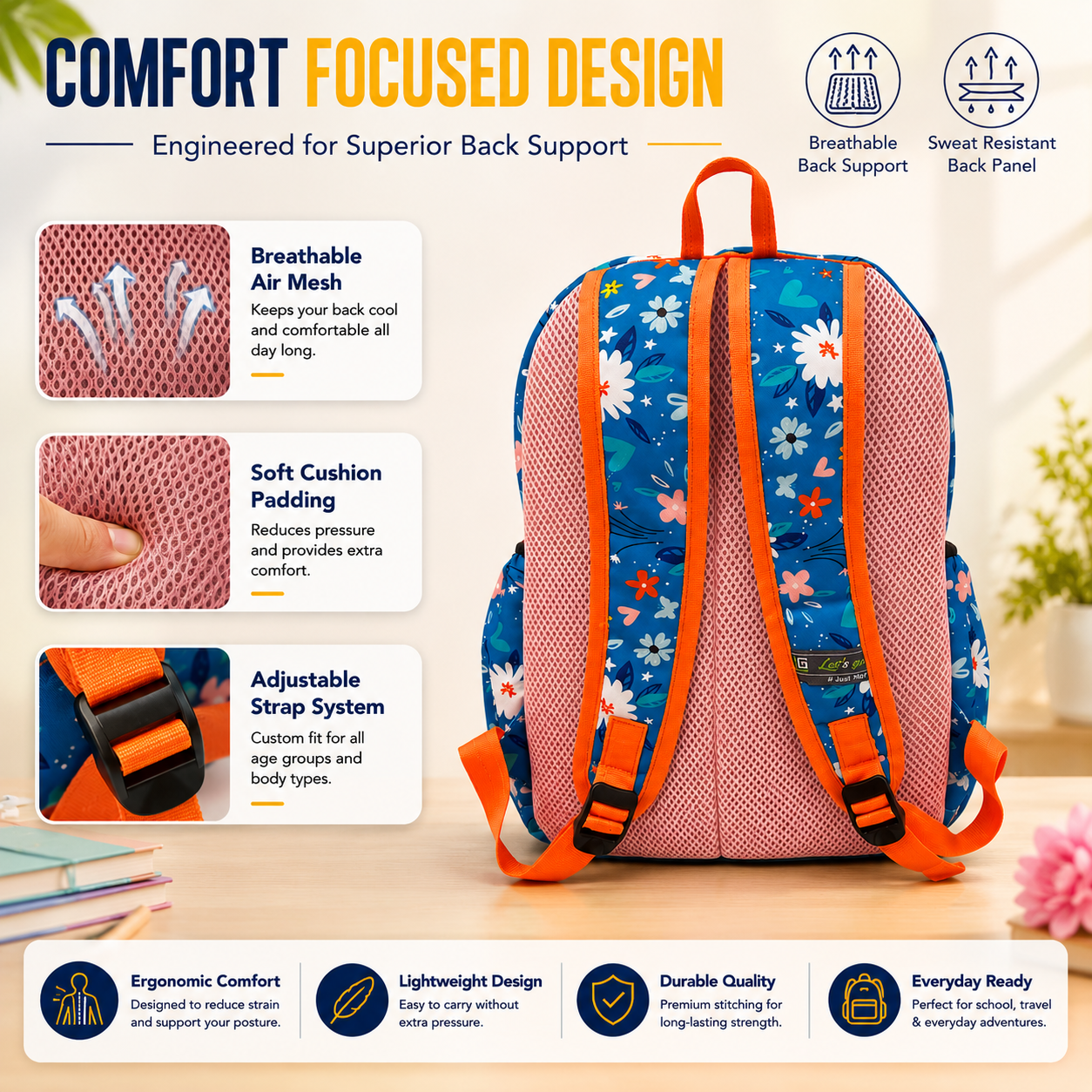 Let’s Go Stylish & Trendy Casual Backpack For Girls – School, College & Travel Bag
