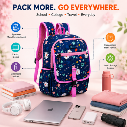 Let’s Go Stylish & Trendy Casual Backpack For Girls – School, College & Travel Bag