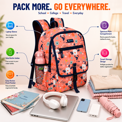 Let’s Go Stylish & Trendy Casual Backpack For Girls – School, College & Travel Bag
