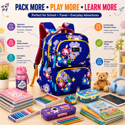 Let’s Go Floral Kids School Backpack for Girls & Boys | Lightweight 18L Backpack for School, Travel & Everyday Use