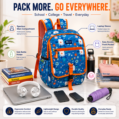 Let’s Go Stylish & Trendy Casual Backpack For Girls – School, College & Travel Bag