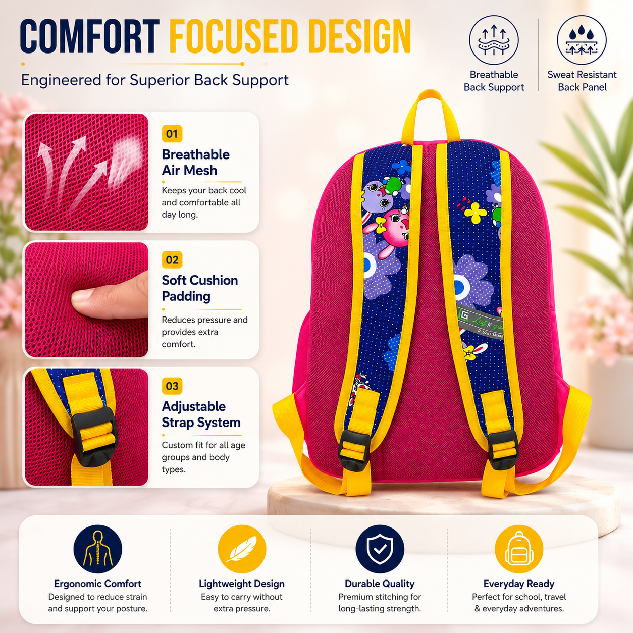 Let’s Go Stylish & Trendy Casual Backpack For Girls – School, College & Travel Bag