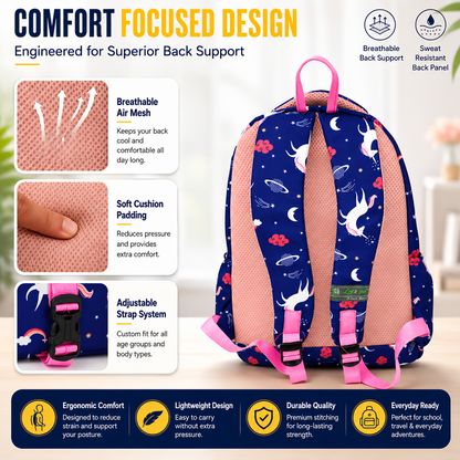 Let’s Go Floral Printed Backpack for Girls | School, College & Travel Bag