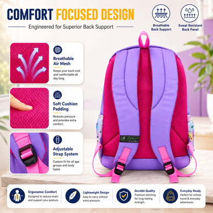 Let’s Go Stylish Printed Backpack for Girls | School, College, Travel & Daily Use Lightweight Backpack