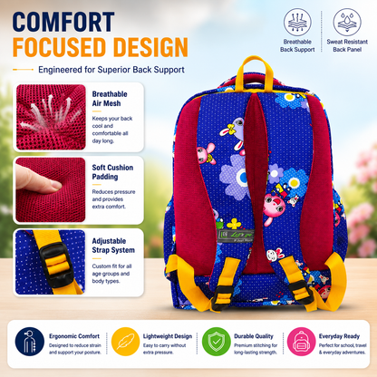Let’s Go Floral Kids School Backpack for Girls & Boys | Lightweight 18L Backpack for School, Travel & Everyday Use