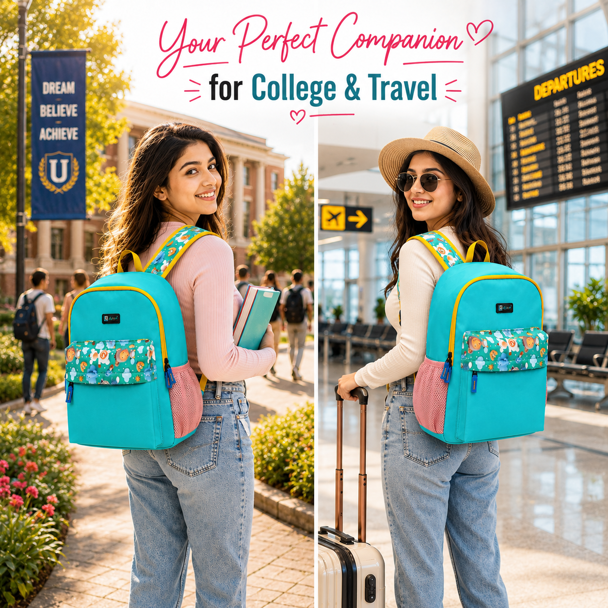 Let’s Go Stylish & Trendy Casual Backpack For Girls – School, College & Travel Bag