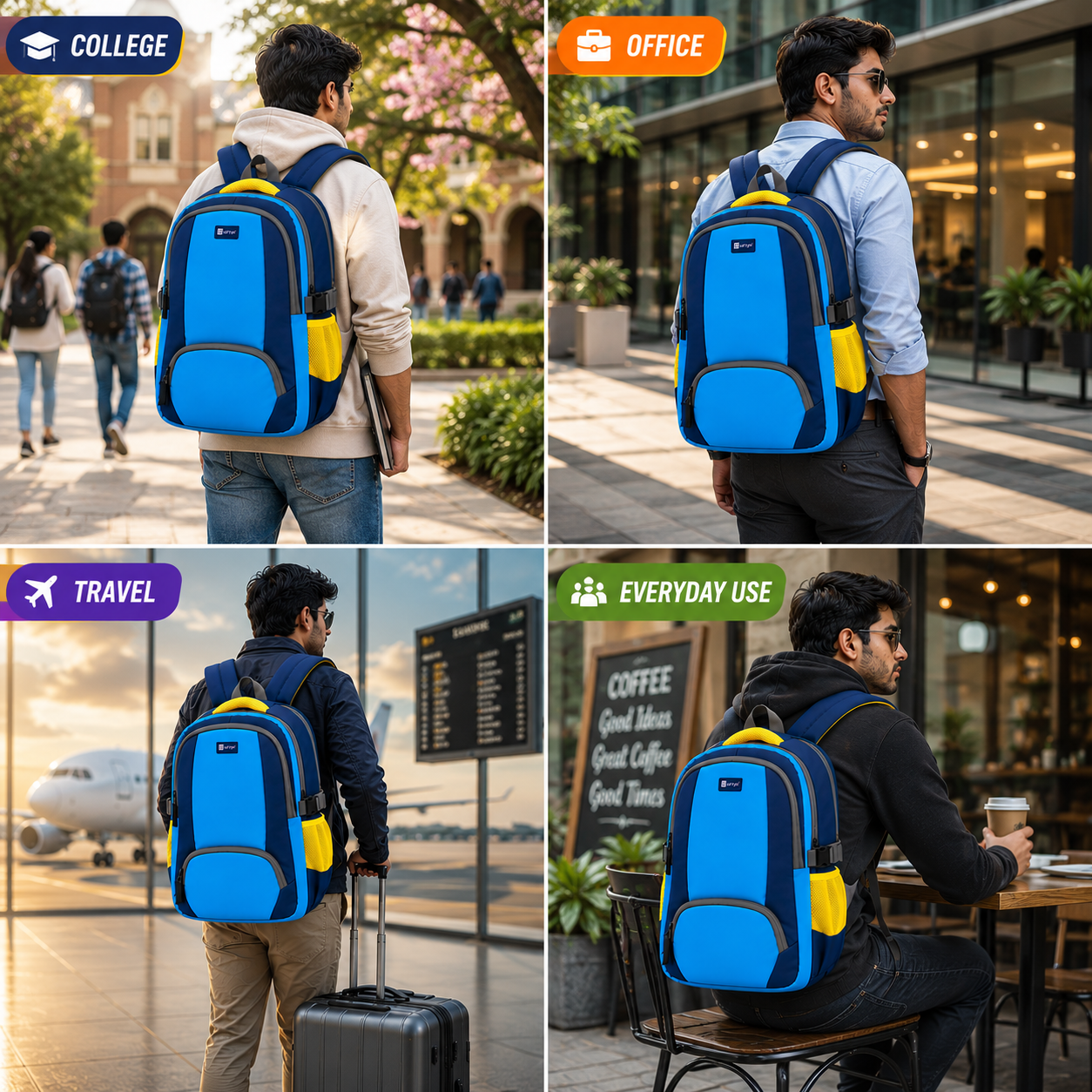 Let’s Go Stylish Laptop Backpack for Men & Women | School, College, Office & Travel Bag | Lightweight Casual Backpack with Spacious Compartments