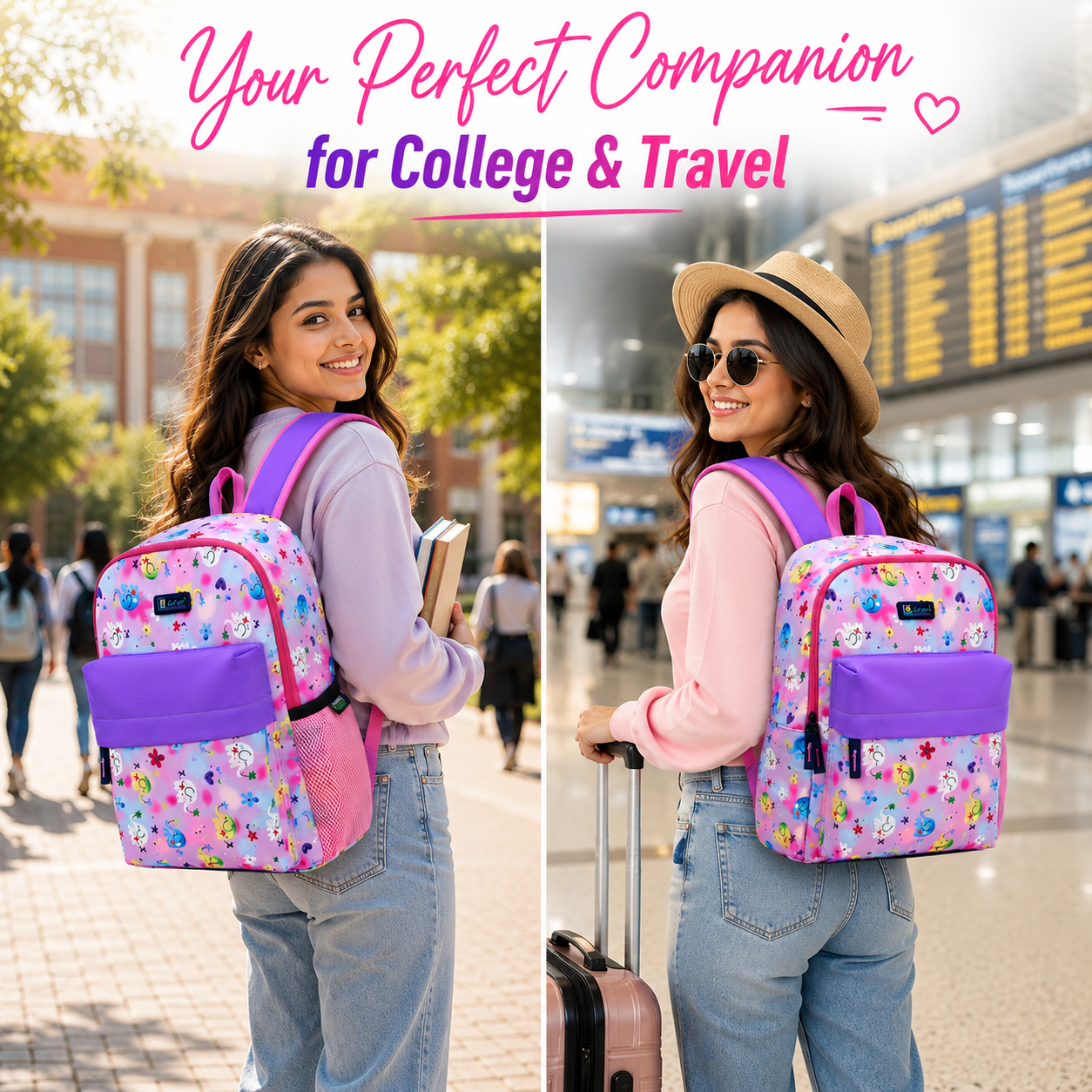 Let’s Go Stylish & Trendy Casual Backpack For Girls – School, College & Travel Bag