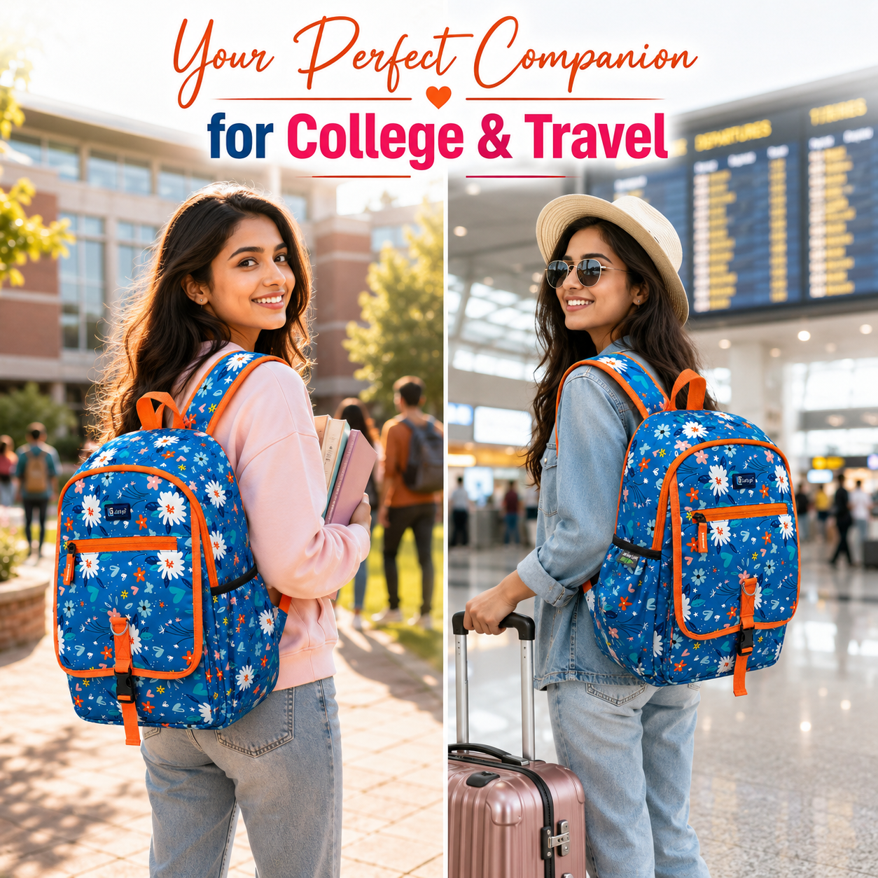 Let’s Go Stylish & Trendy Casual Backpack For Girls – School, College & Travel Bag