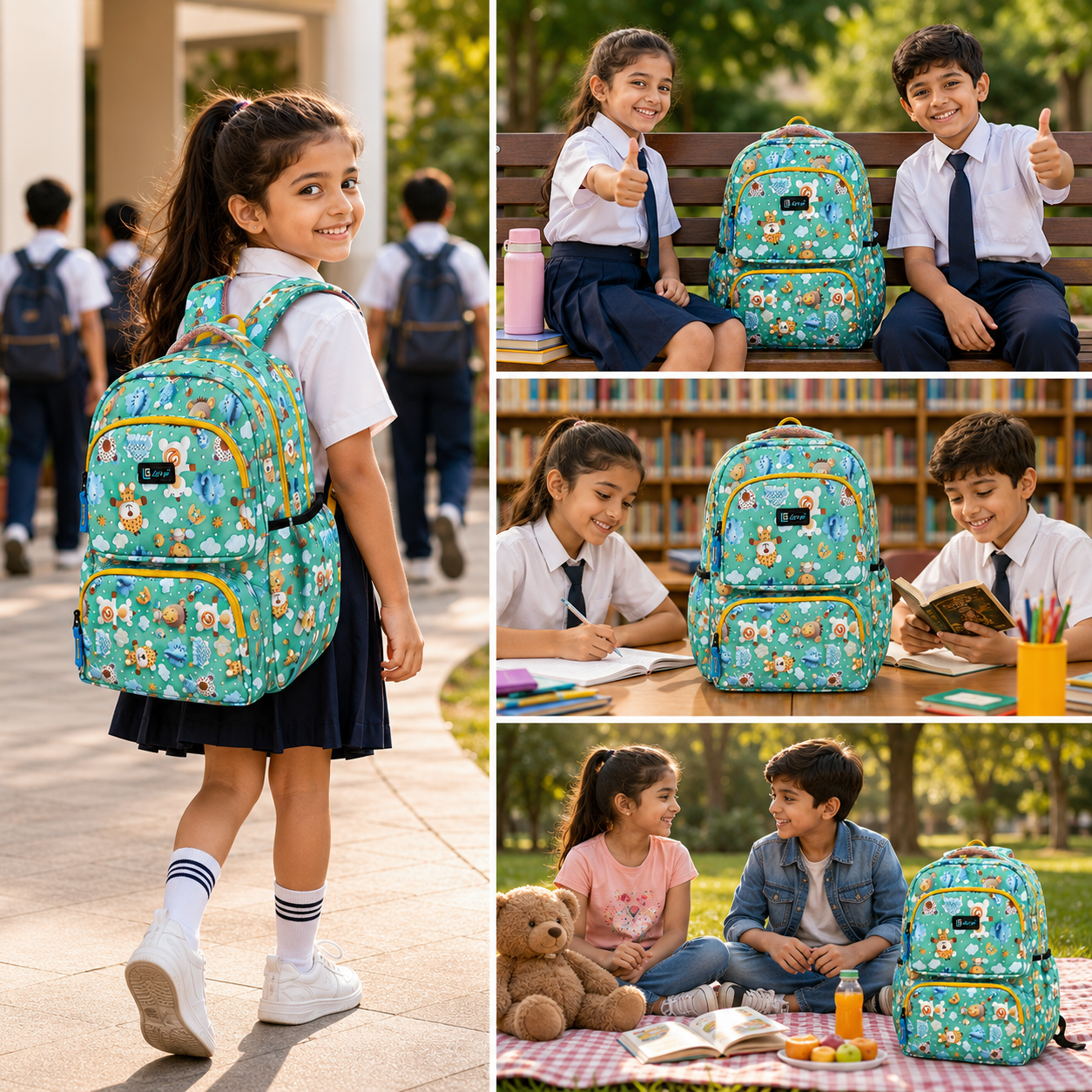 Let’s Go Floral Kids School Backpack for Girls & Boys | Lightweight 18L Backpack for School, Travel & Everyday Use