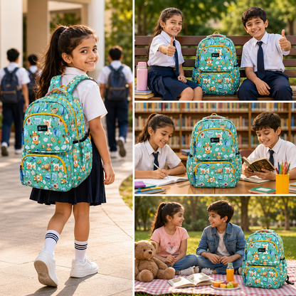 Let’s Go Floral Kids School Backpack for Girls & Boys | Lightweight 18L Backpack for School, Travel & Everyday Use