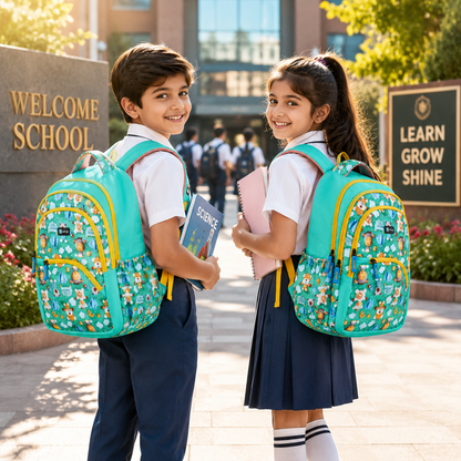 Let’s Go Stylish Printed Backpack for Girls | School, College, Travel & Daily Use Lightweight Backpack
