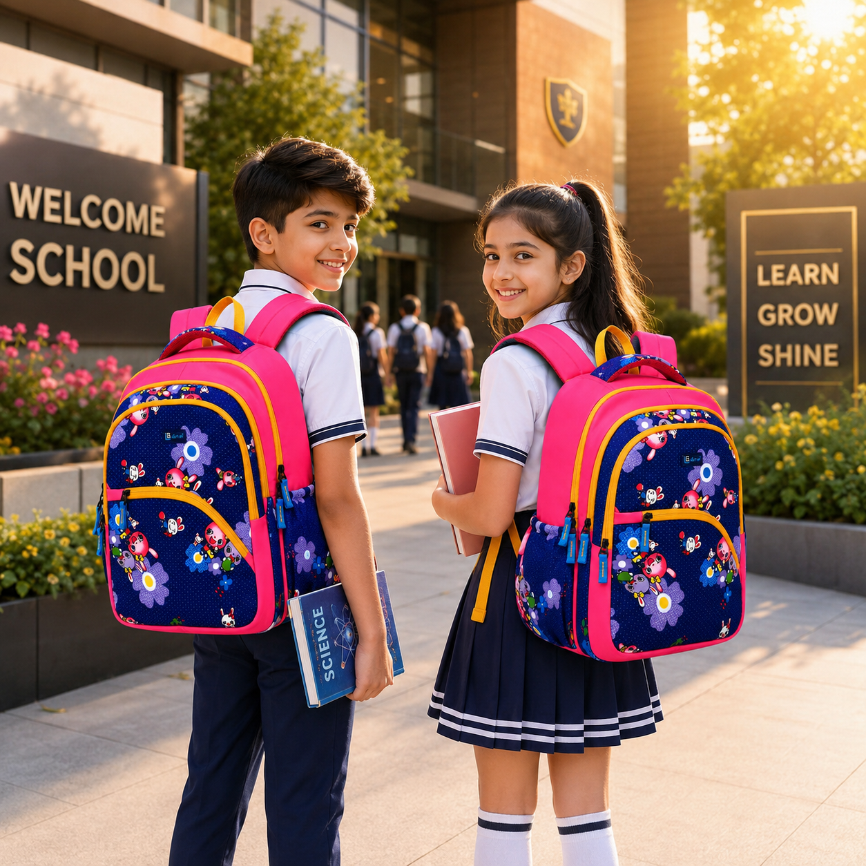 Let’s Go Stylish Printed Backpack for Girls | School, College, Travel & Daily Use Lightweight Backpack