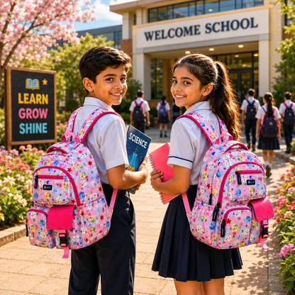Let’s Go Floral Printed Backpack for Girls | School, College & Travel Bag