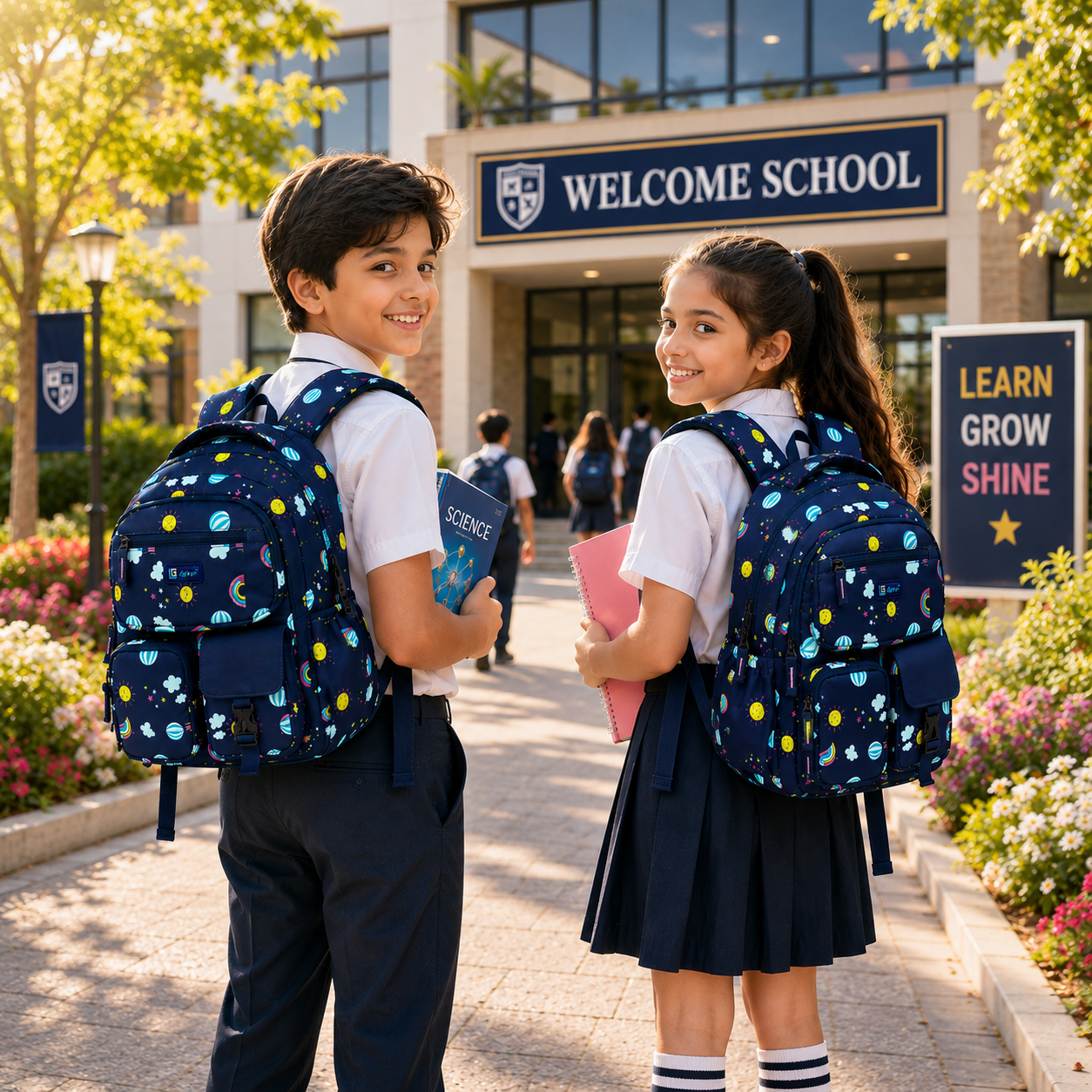 Let’s Go Floral Printed Backpack for Girls | School, College & Travel Bag