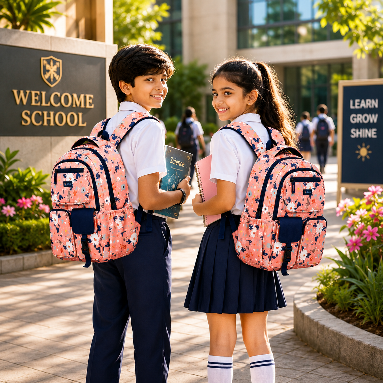 Let’s Go Floral Printed Backpack for Girls | School, College & Travel Bag
