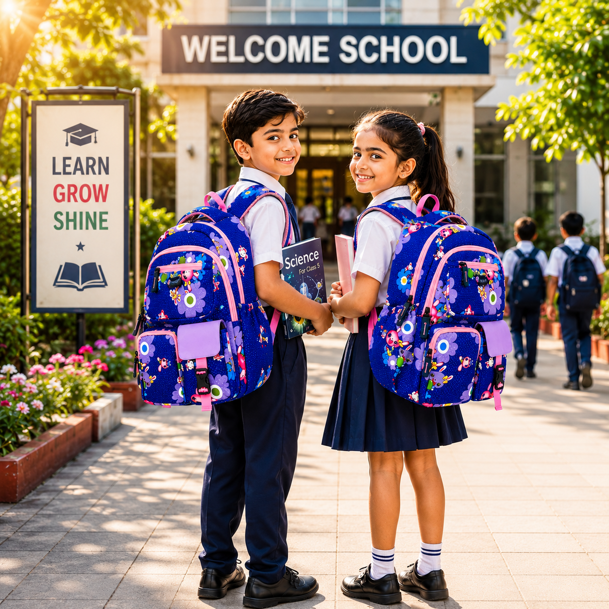 Let’s Go Floral Printed Backpack for Girls | School, College & Travel Bag