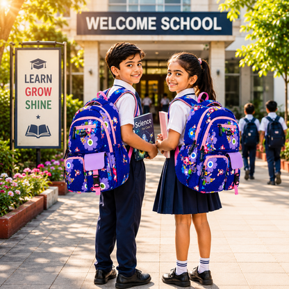 Let’s Go Floral Printed Backpack for Girls | School, College & Travel Bag