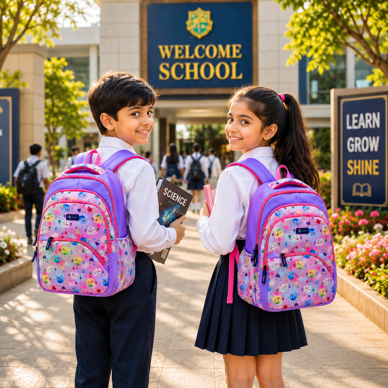 Let’s Go Stylish Printed Backpack for Girls | School, College, Travel & Daily Use Lightweight Backpack