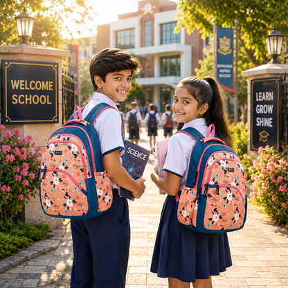 Let’s Go Stylish Printed Backpack for Girls | School, College, Travel & Daily Use Lightweight Backpack