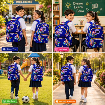 Let’s Go Floral Kids School Backpack for Girls & Boys | Lightweight 18L Backpack for School, Travel & Everyday Use
