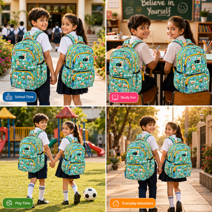 Let’s Go Floral Kids School Backpack for Girls & Boys | Lightweight 18L Backpack for School, Travel & Everyday Use